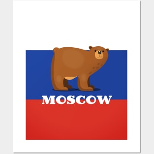 Cute Cartoon moscow Bear Posters and Art